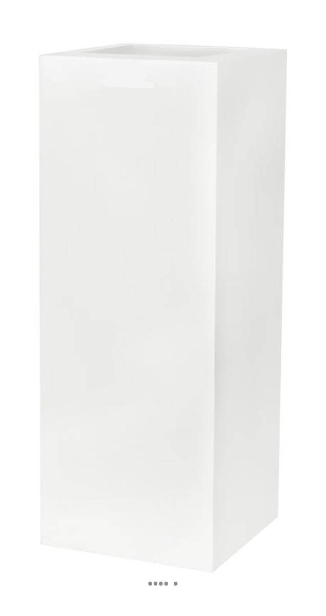 Artificielles - Bac droit haut en pures Fibres Blanka Ext. Blanc glossy L5x35xH78cm - dimhaut: H 78 cm