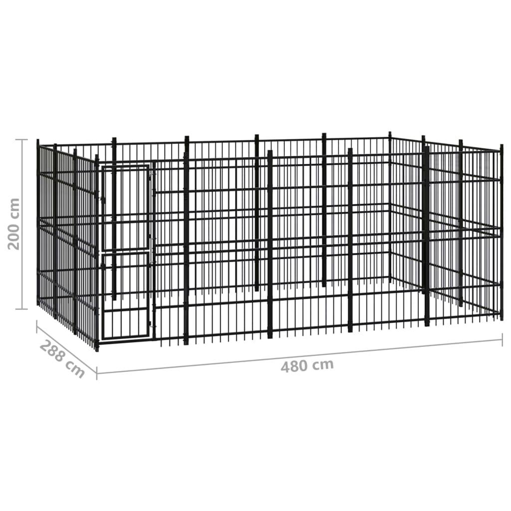 Vidaxl - Chenil d'extérieur pour chiens Acier 13,82 m² vidaXL 3097976 - Imagen 8