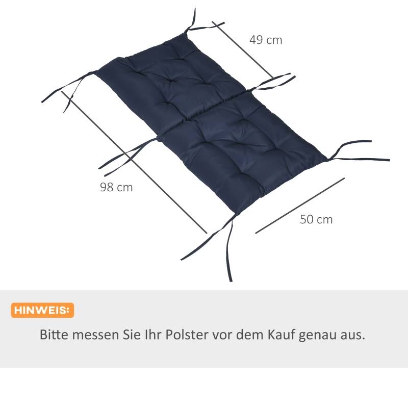 PANGIVO - Coussin d’assise en polyester, bleu foncé, 98 x 50 x 8 cm - PANGIVO - Image 3