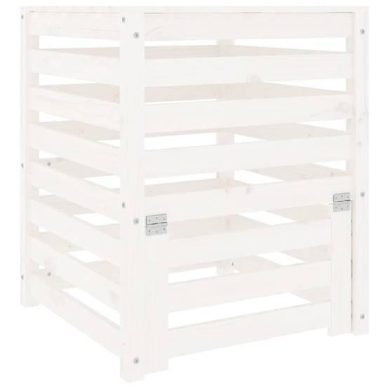 Composteur de jardin bois de pin massif 310L recyclage déchets organique Blanc – ComfortXL Outdoor Living - Image 2