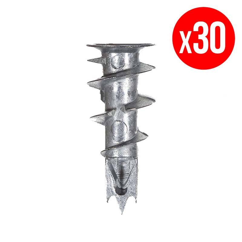 Fischer - Sachet de 30 chevilles autoperceuses FISCHER 520181 métal GKM-S - pour matériaux creux - 35 mm Fischer