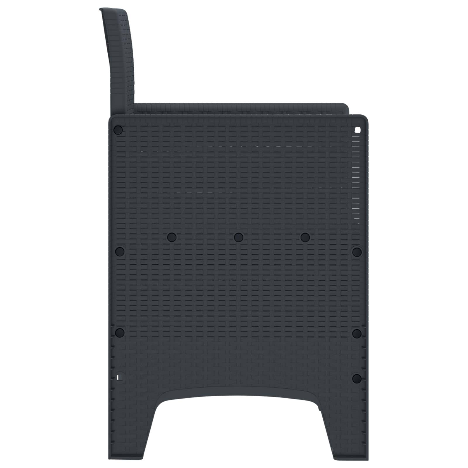 PANGIVO - Chaise de jardin polypropylène anthracite 53 x 49 x 85 cm, Poids :12.6kg - PANGIVO - Image 4