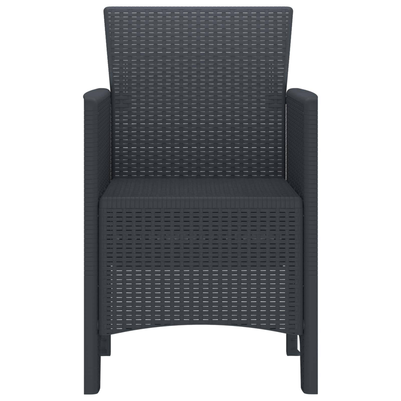 PANGIVO - Chaise de jardin polypropylène anthracite 53 x 49 x 85 cm, Poids :12.6kg - PANGIVO - Image 3