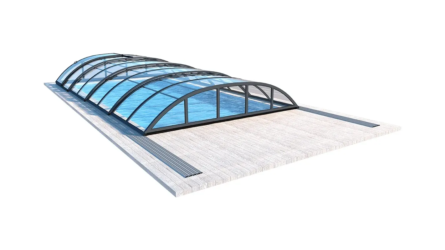 Altanka - Abri de piscine Horizon - 6,47x3,50 m - polycarbonate massif 3 mm - Couleur Ral7016 Graphite - ECO202 - Imagen 5