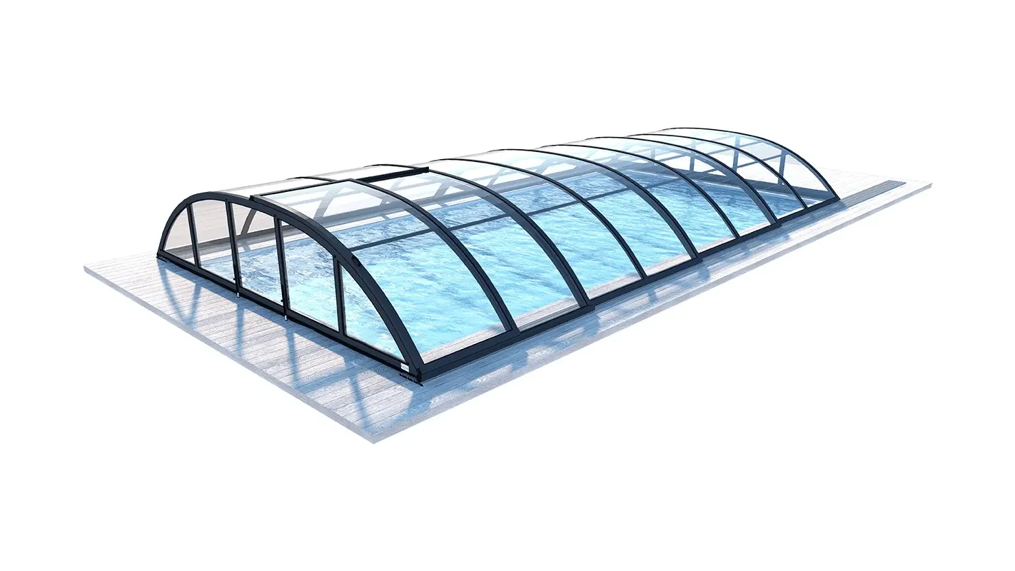 Altanka - Abri de piscine Horizon - 6,47x3,50 m - polycarbonate massif 3 mm - Couleur Ral7016 Graphite - ECO202 - Imagen 1