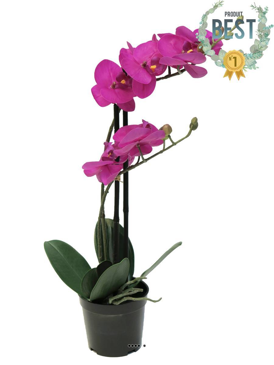 Artificielles - Orchidée Phalaenopsis factice Top Qualité & pot H50cm Rose fushia-BEST - dimhaut: H 50 cm - couleur: Rose fushia 730 - Imagen 1