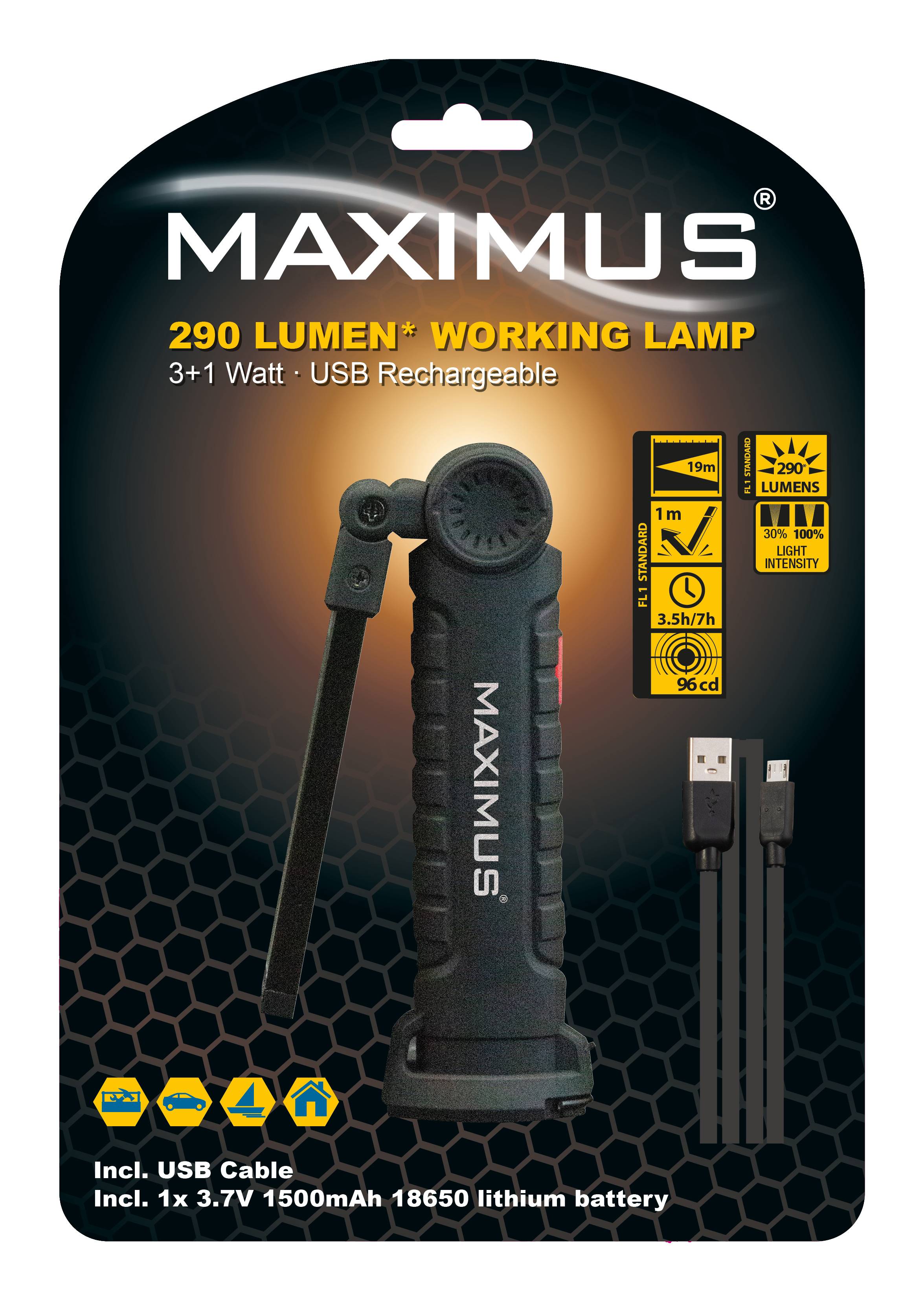 Maximus - Lampe torche multifonction rechargeable Maximus M-LNT-002 - 290lm - Imagen 1