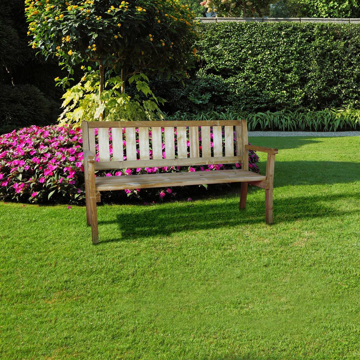 Banc de jardin 3 places en bois Panama - Cémonjardin - Imagen 2
