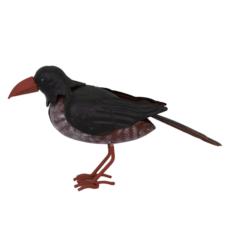 ~ Oiseau métal noir et marron 24 x 7 x 14 cm Chemin de campagne - Imagen 1