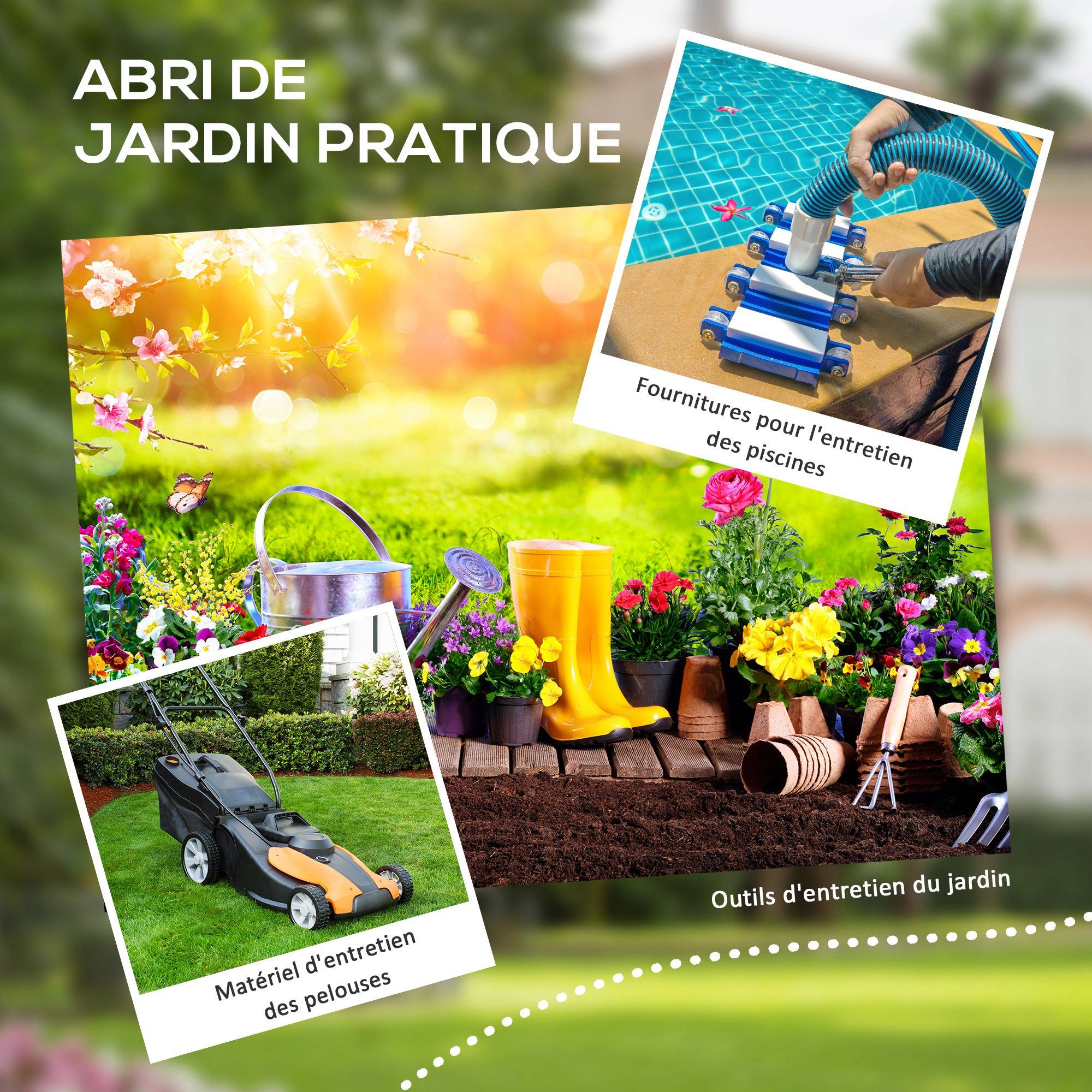 ComfortXL - Abri de jardin aluminium extérieur rangement outils avec fenêtre toit pente 122x149x192cm gris - ComfortXL Outdoor Living - Image 9