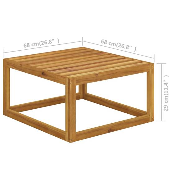 Helloshop26 - Salon de jardin meuble d'extérieur ensemble de mobilier 12 pièces avec coussin crème bois d'acacia solide - Imagen 7