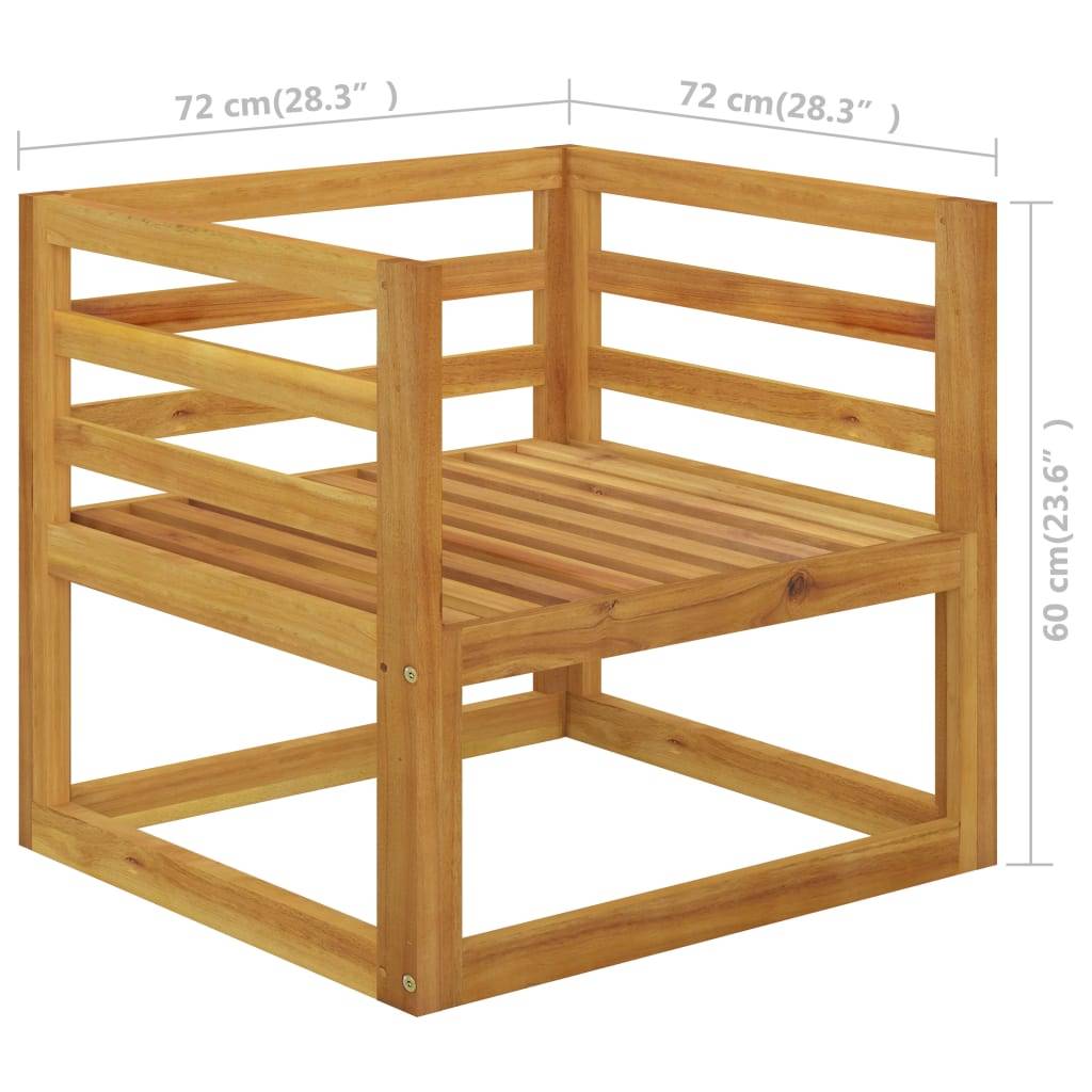 Helloshop26 - Salon de jardin meuble d'extérieur ensemble de mobilier 12 pièces avec coussin crème bois d'acacia solide - Imagen 6
