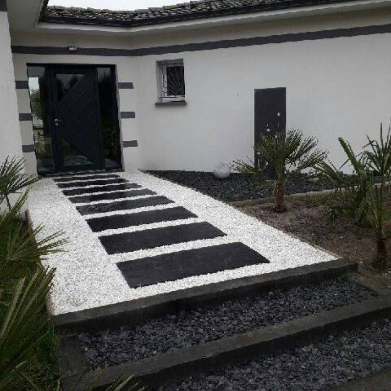 Pas japonais palis ardoise 100 x 50 x 3 cm - Noir  (Lot de 1) - Jardinex - Image 1