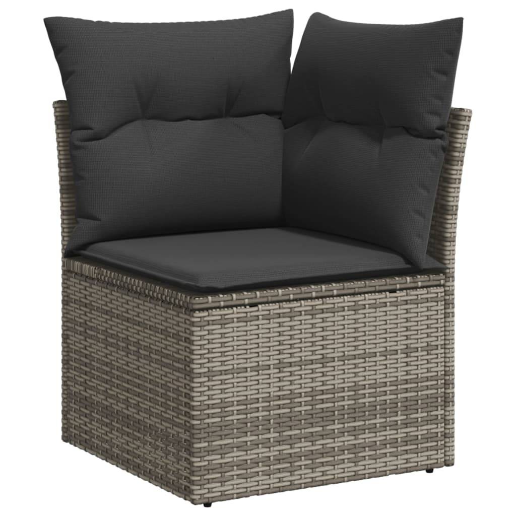 Salon de Jardin Bas 13 Places en Résine Tressée Modulable avec Coussins Épais pour Terrasse et Jardin Gris – ComfortXL Outdoor Living - Image 3