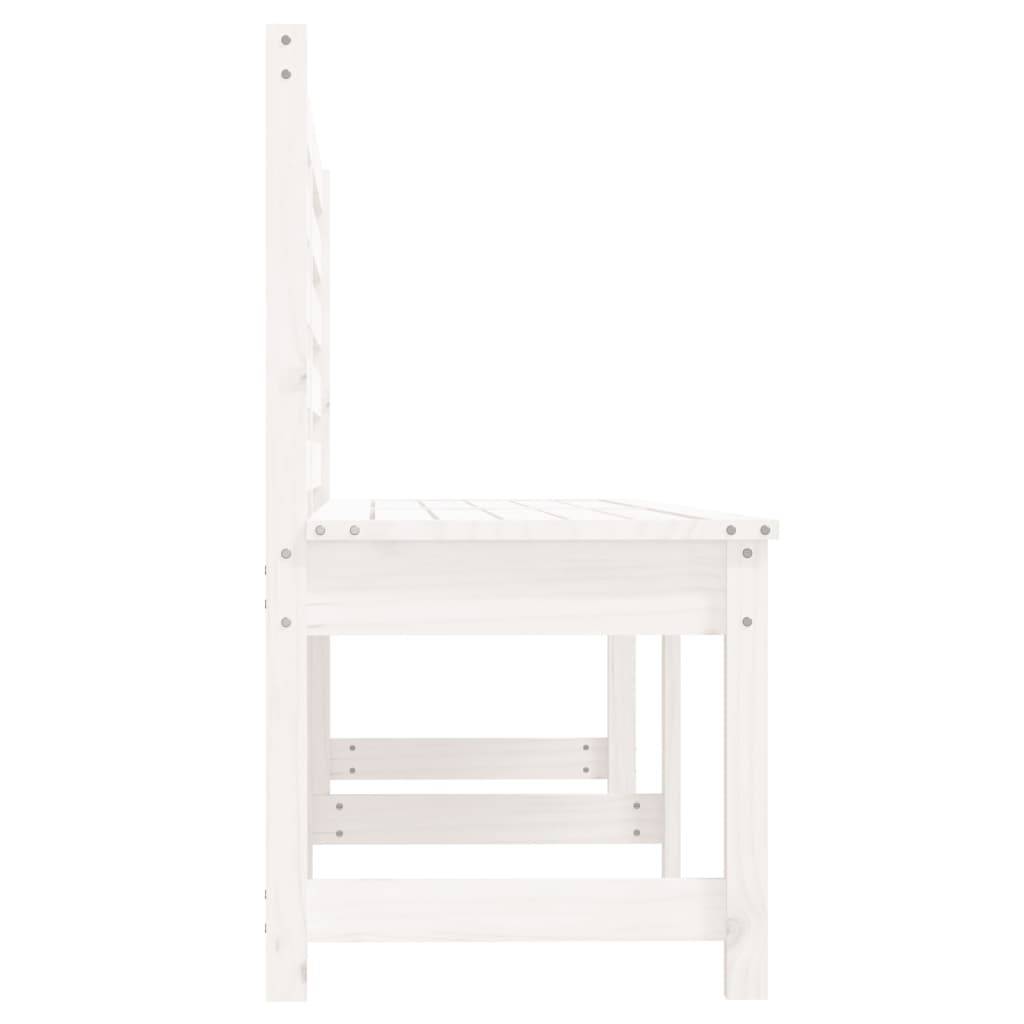 Helloshop26 - Banc de jardin meuble de patio d'extérieur terrasse blanc 201,5 x 48 x 91,5 cm bois massif de pin - Imagen 3