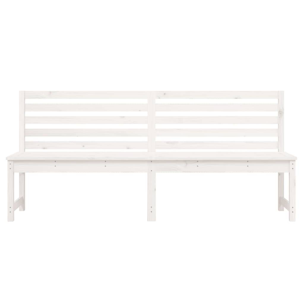 Helloshop26 - Banc de jardin meuble de patio d'extérieur terrasse blanc 201,5 x 48 x 91,5 cm bois massif de pin - Imagen 2