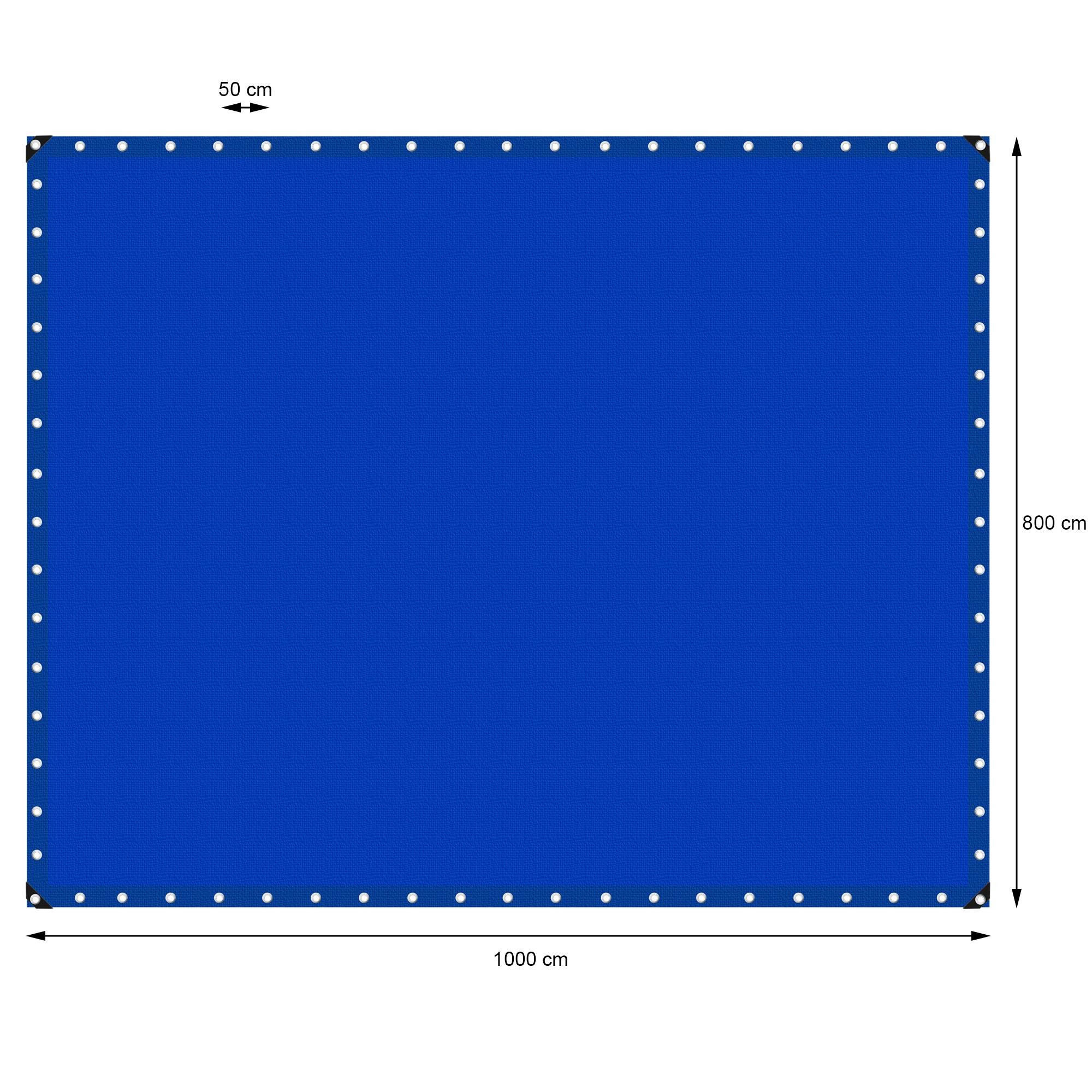 Bâche de Protection Imperméable à l'Eau avec Oeillets - 8x10 m 80m² 260 g/m² -Polyéthylène PE Bleu -Résistant à la Moisissure - Image 5