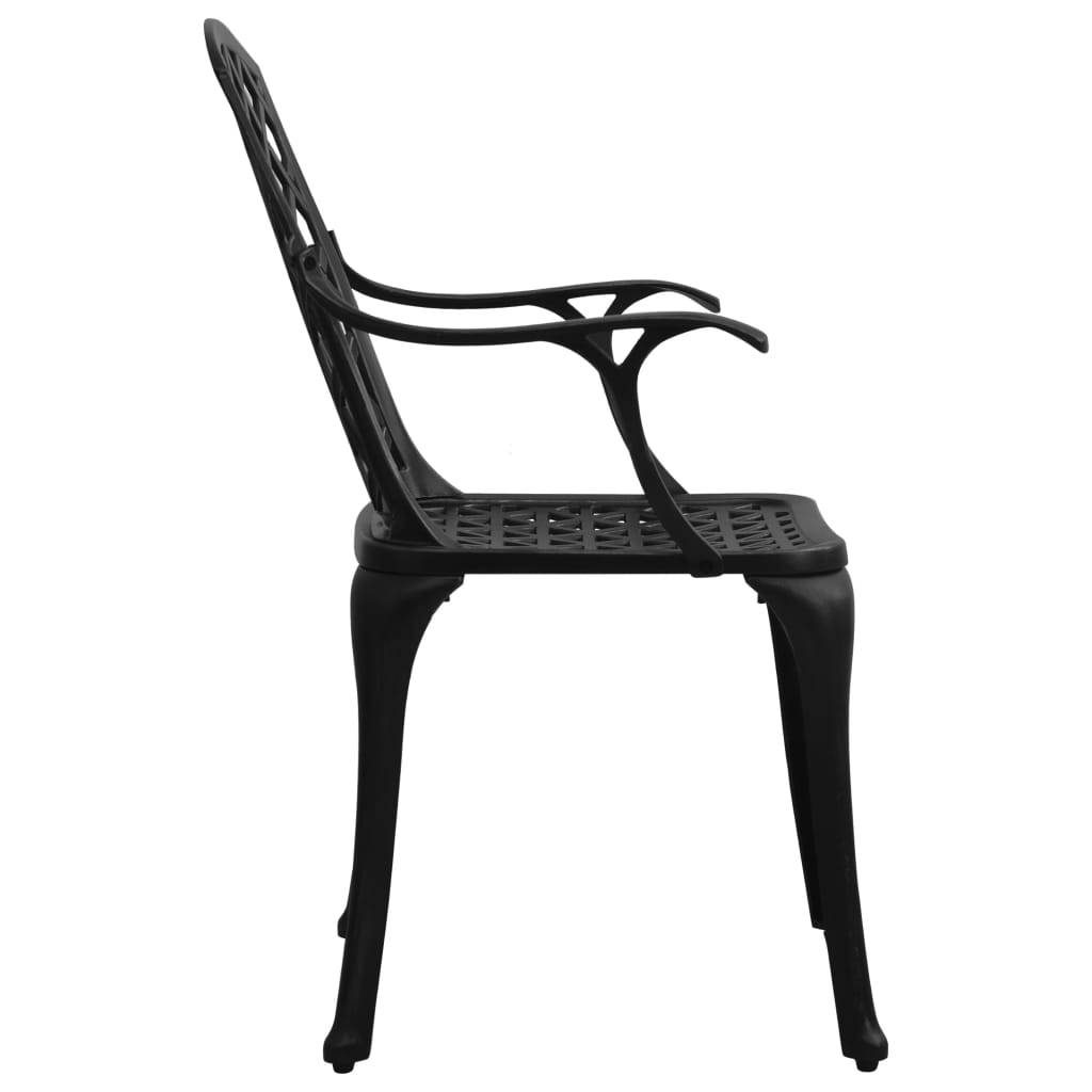 Helloshop26 - Ensemble de bistro jardin meuble extérieur terrasse 5 pièces aluminium coulé noir - Imagen 5