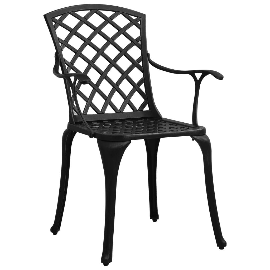Helloshop26 - Ensemble de bistro jardin meuble extérieur terrasse 5 pièces aluminium coulé noir - Imagen 3