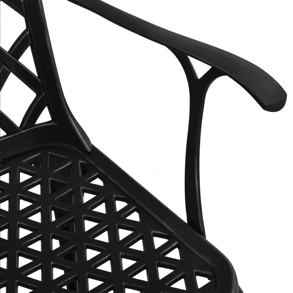 Helloshop26 - Ensemble de bistro jardin meuble extérieur terrasse 5 pièces aluminium coulé noir - Imagen 6