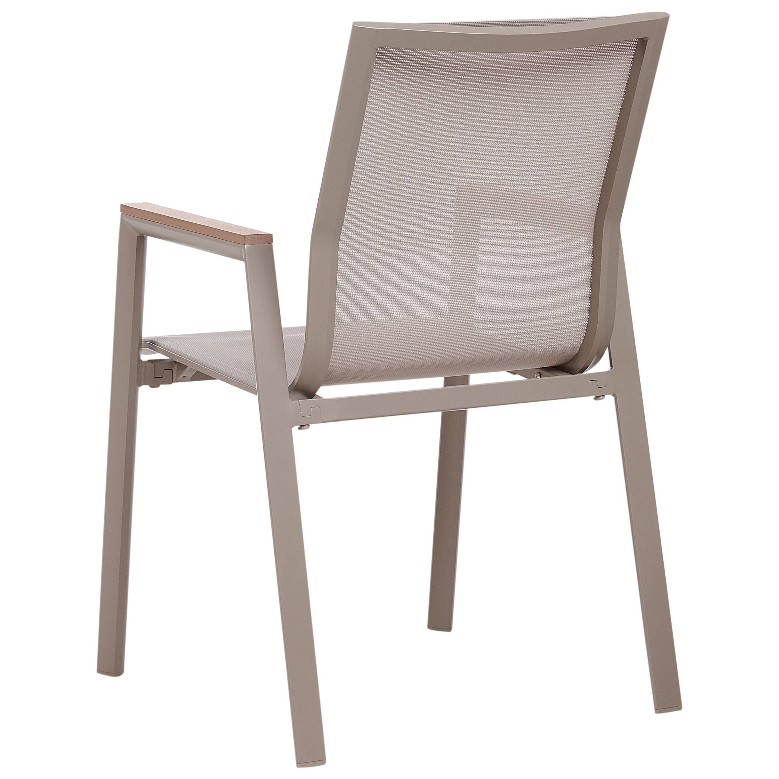 Beliani - Chaise de jardin Aluminium Taupe TIANO - Beliani - Imagen 7