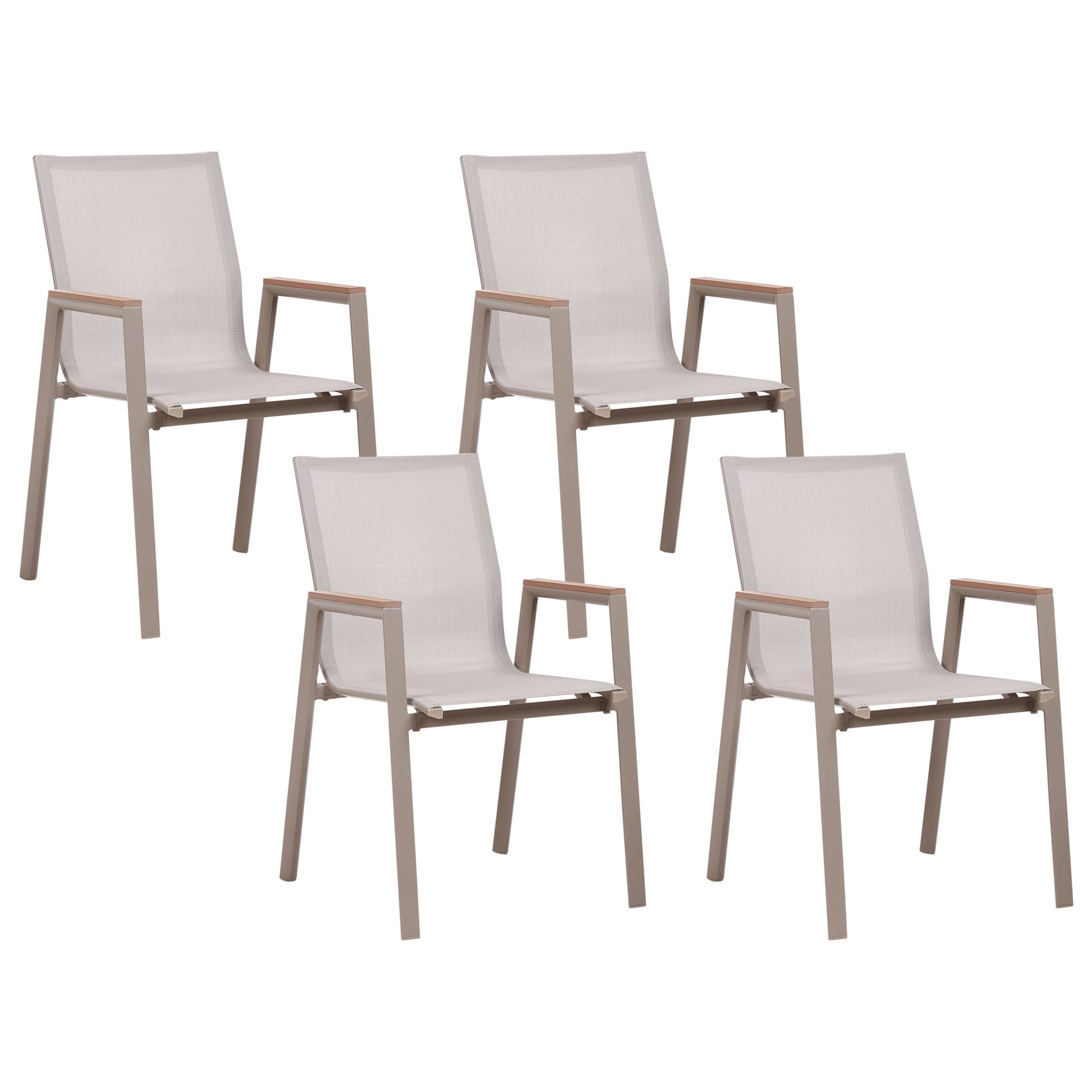 Beliani - Chaise de jardin Aluminium Taupe TIANO - Beliani - Imagen 2