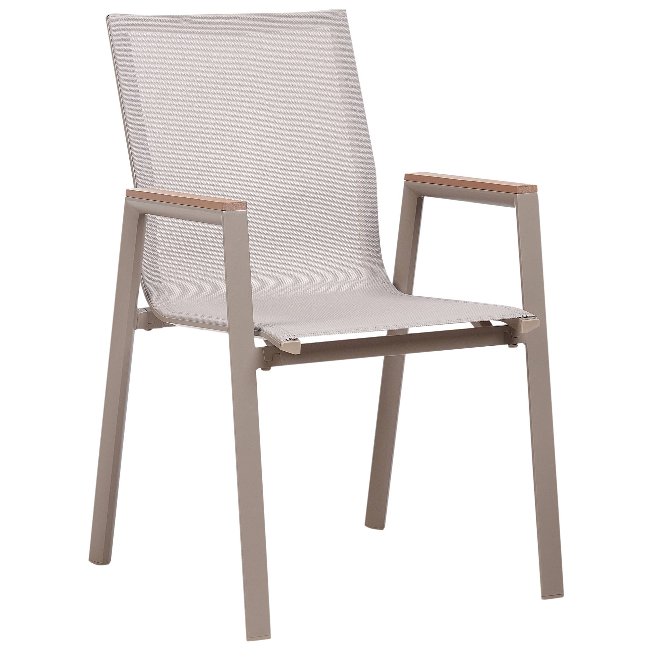 Beliani - Chaise de jardin Aluminium Taupe TIANO - Beliani - Imagen 5