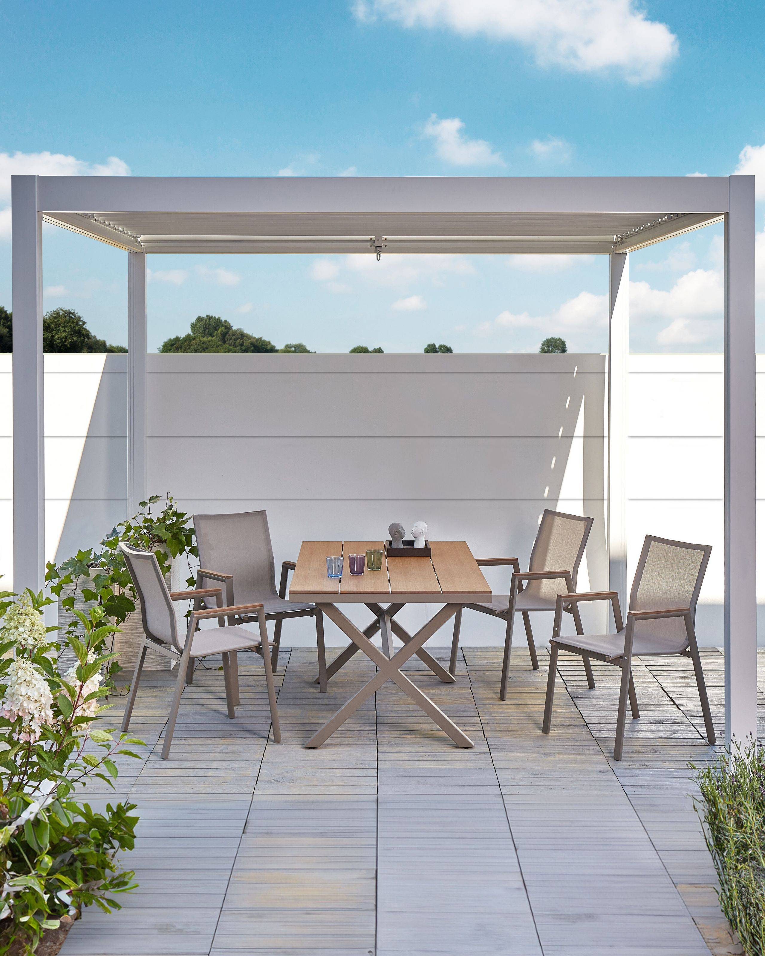 Beliani - Chaise de jardin Aluminium Taupe TIANO - Beliani - Imagen 1