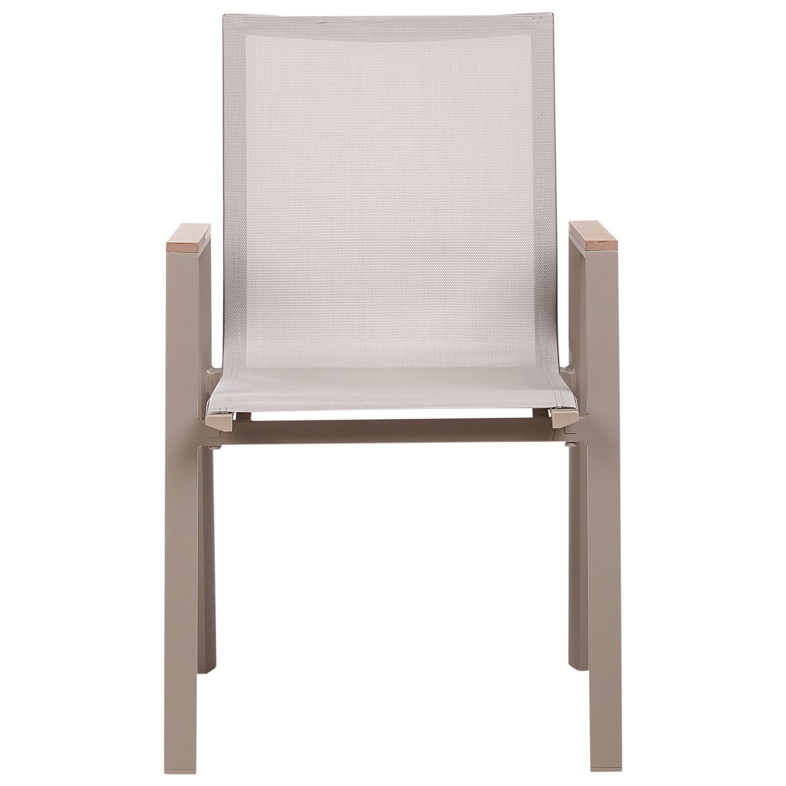 Beliani - Chaise de jardin Aluminium Taupe TIANO - Beliani - Imagen 6