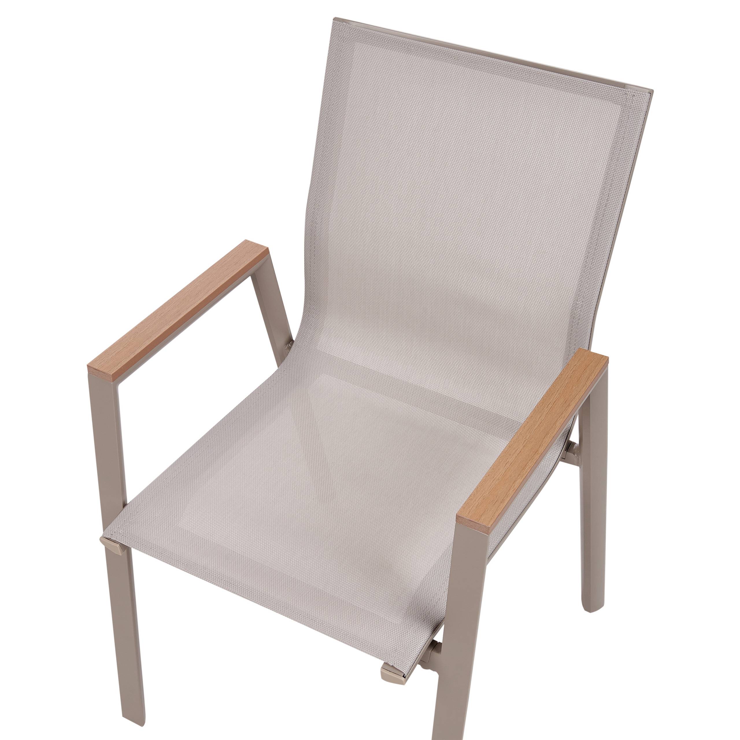 Beliani - Chaise de jardin Aluminium Taupe TIANO - Beliani - Imagen 8
