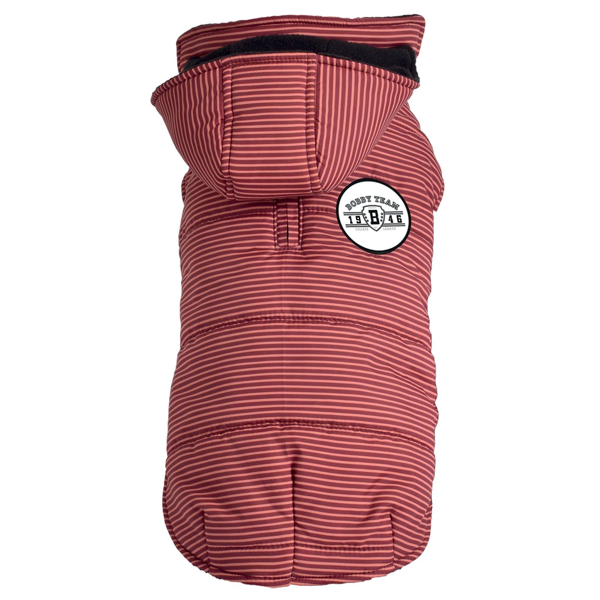 Doudoune rayée à capuche rouge Taille : 44L BOBBY