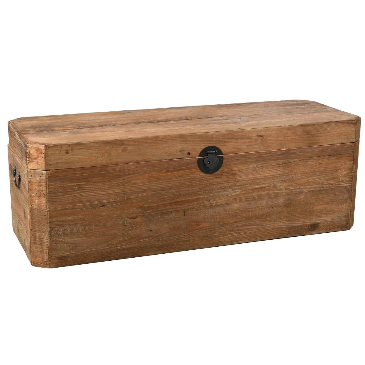 Aubry Gaspard - Coffre en pin et métal Rewood Rectangle - Imagen 1