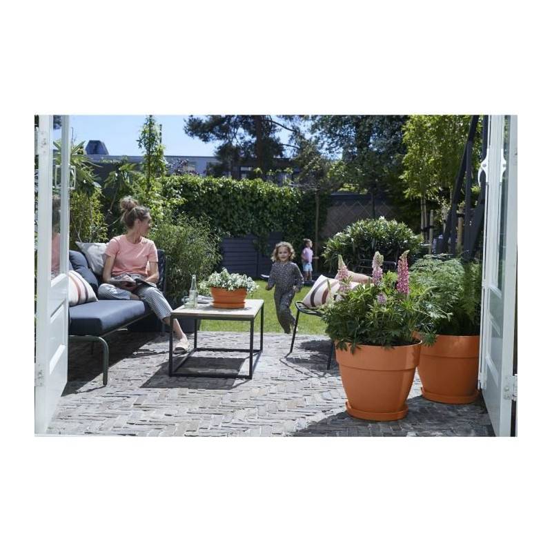 Elho - Pot De Fleurs Rond Vibia - Plastique Réservoir - ø47 - Anthracite - Imagen 4