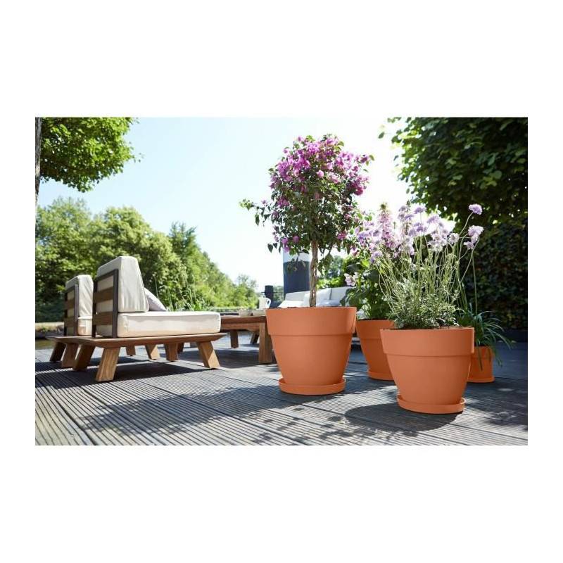 Elho - Pot De Fleurs Rond Vibia - Plastique Réservoir - ø47 - Anthracite - Imagen 5