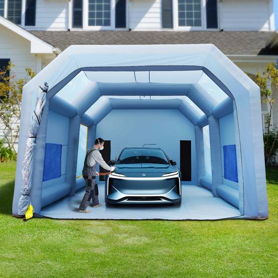Vevor - VEVOR Cabine peinture gonflable 10x6x4 m, tissu Oxford 210D, système filtration, 2 souffleurs, pour atelier. - Image 8