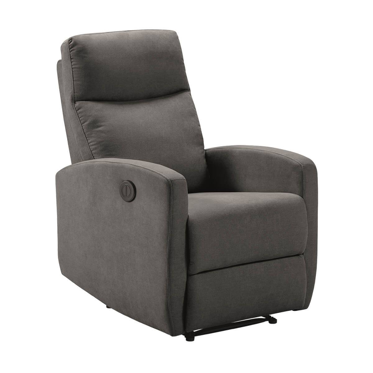 Fauteuil Relax Electrique Tissu Gris Foncé - LERIDA - Image 1