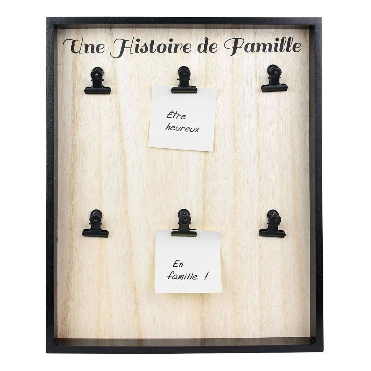 The Home Deco Factory - Porte Photo 6 Pinces "Clipboard" 38cm Noir - Image 1