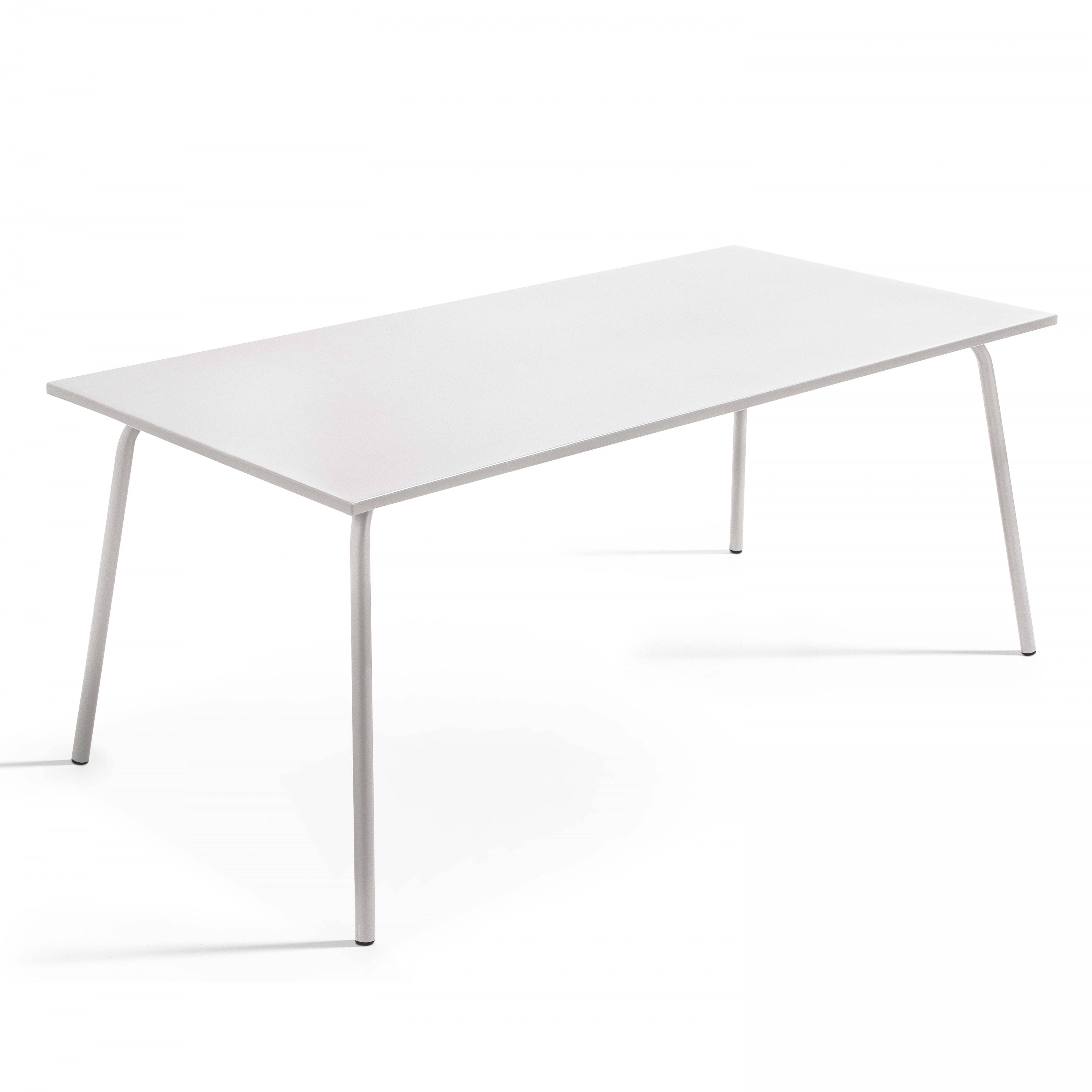 Oviala - Ensemble table de Jardin et 8 fauteuils en métal blanc Palavas - Oviala - Imagen 5