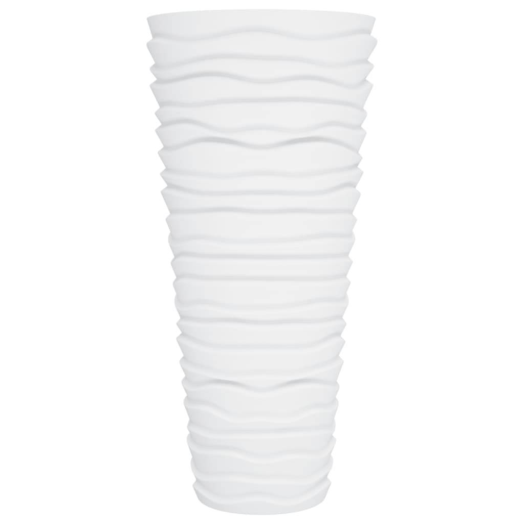 ComfortXL - Pot de Fleur Haut Design Rainuré Blanc avec Bac Intérieur Amovible 39x75 cm - ComfortXL Outdoor Living - Image 4