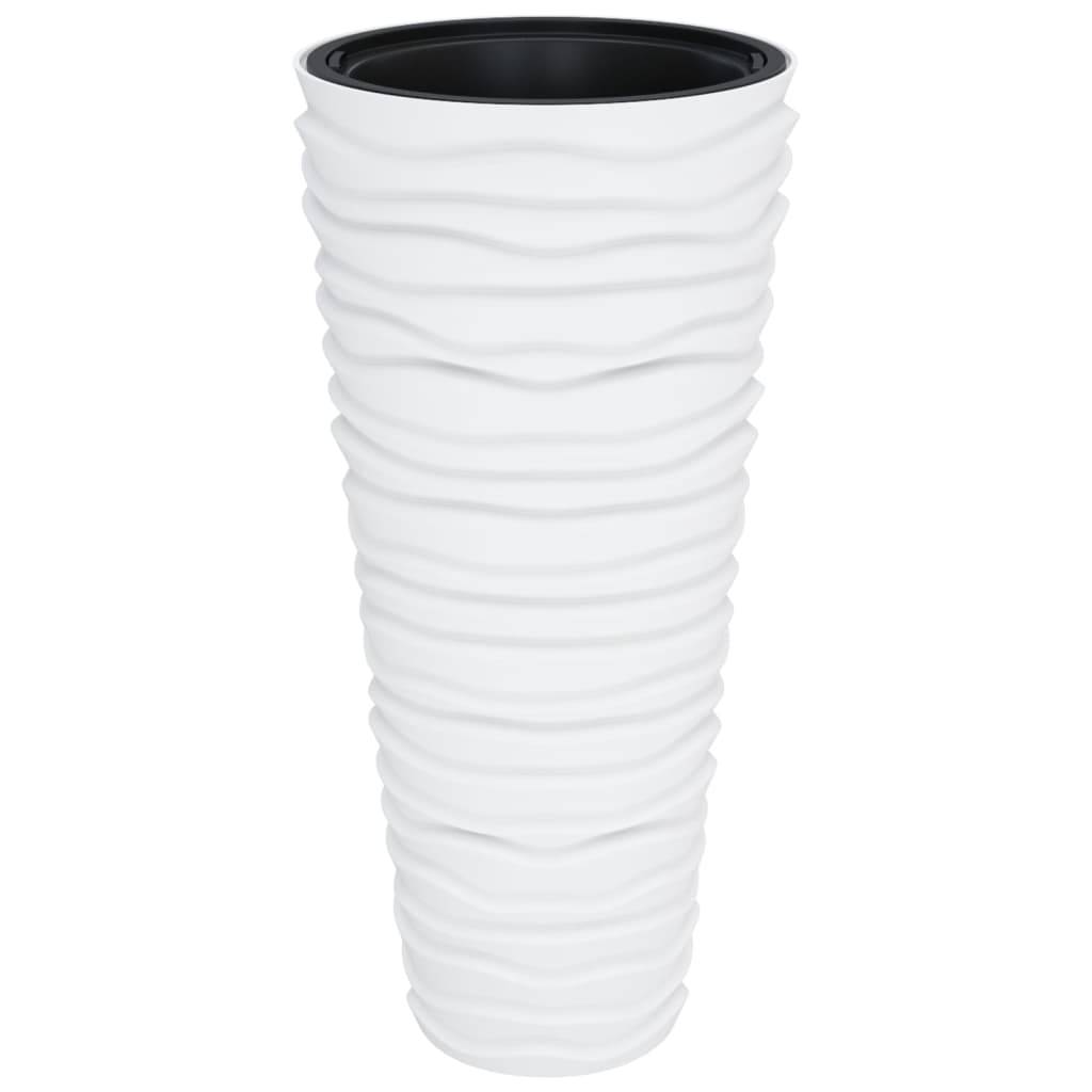 ComfortXL - Pot de Fleur Haut Design Rainuré Blanc avec Bac Intérieur Amovible 39x75 cm - ComfortXL Outdoor Living - Image 2