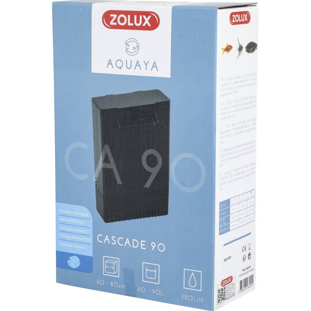 Zolux - Filtration intérieure cascade 90, puissance 5w 380l/h pour aquarium de 60 à 90l max - Imagen 2