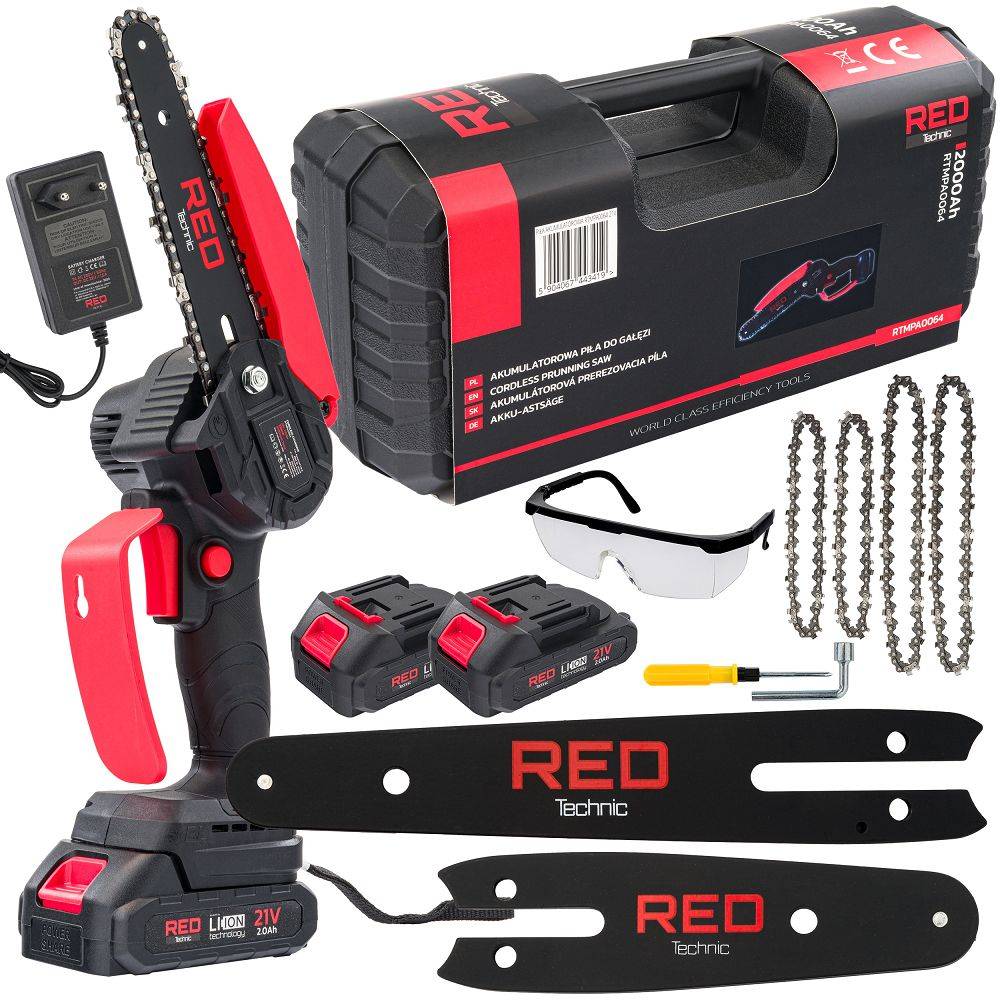 Importdistrib - Coffret Mini Tronçonneuse Portable Rechargeable 21 v 1000W + Accessoires offert