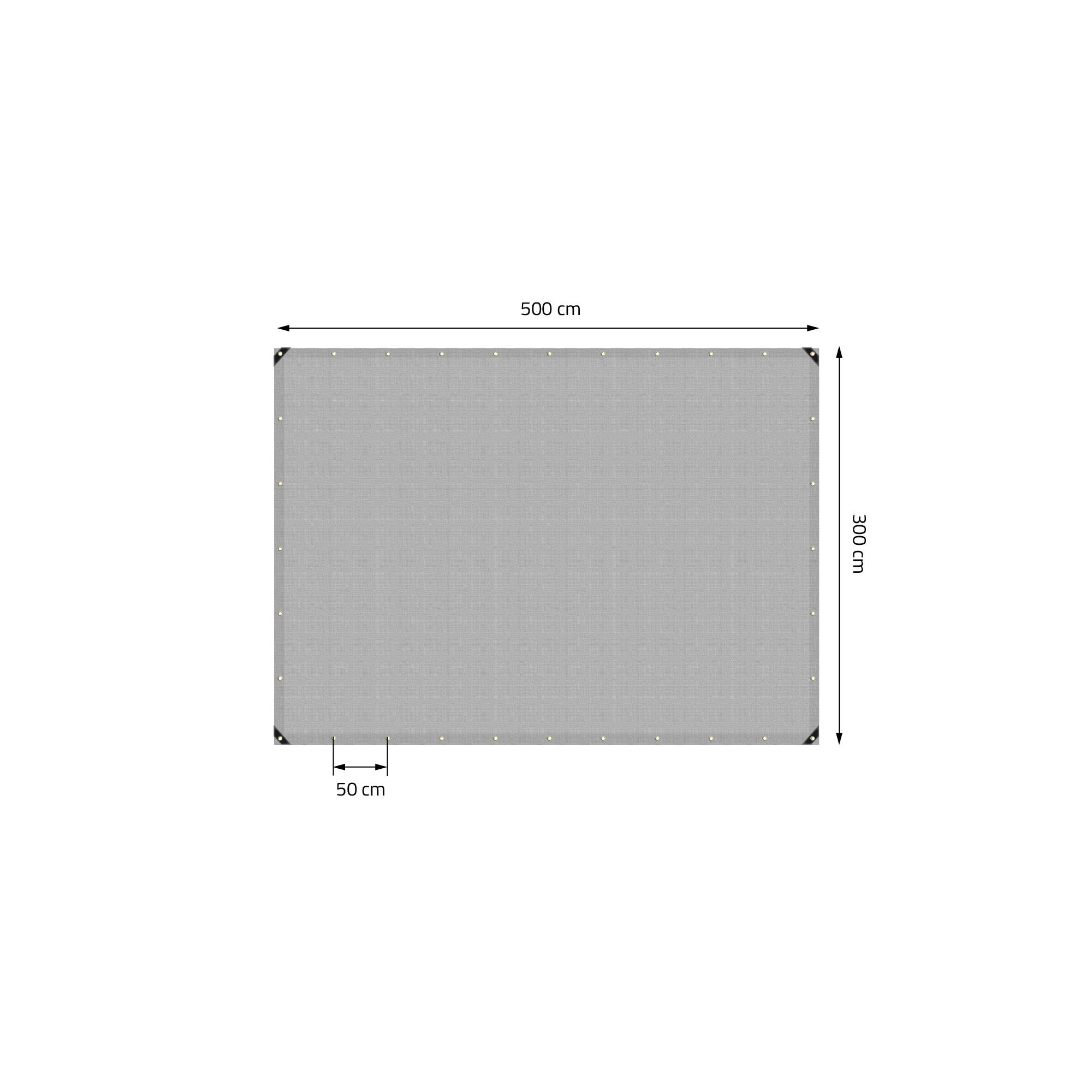 Ecd-Germany - Bâche de Protection Premium avec Œillets + 10 Crochets, 5x3m 15m², 650g/m², Grise, Tissu PVC, Indéchirable, Imperméable - Imagen 5