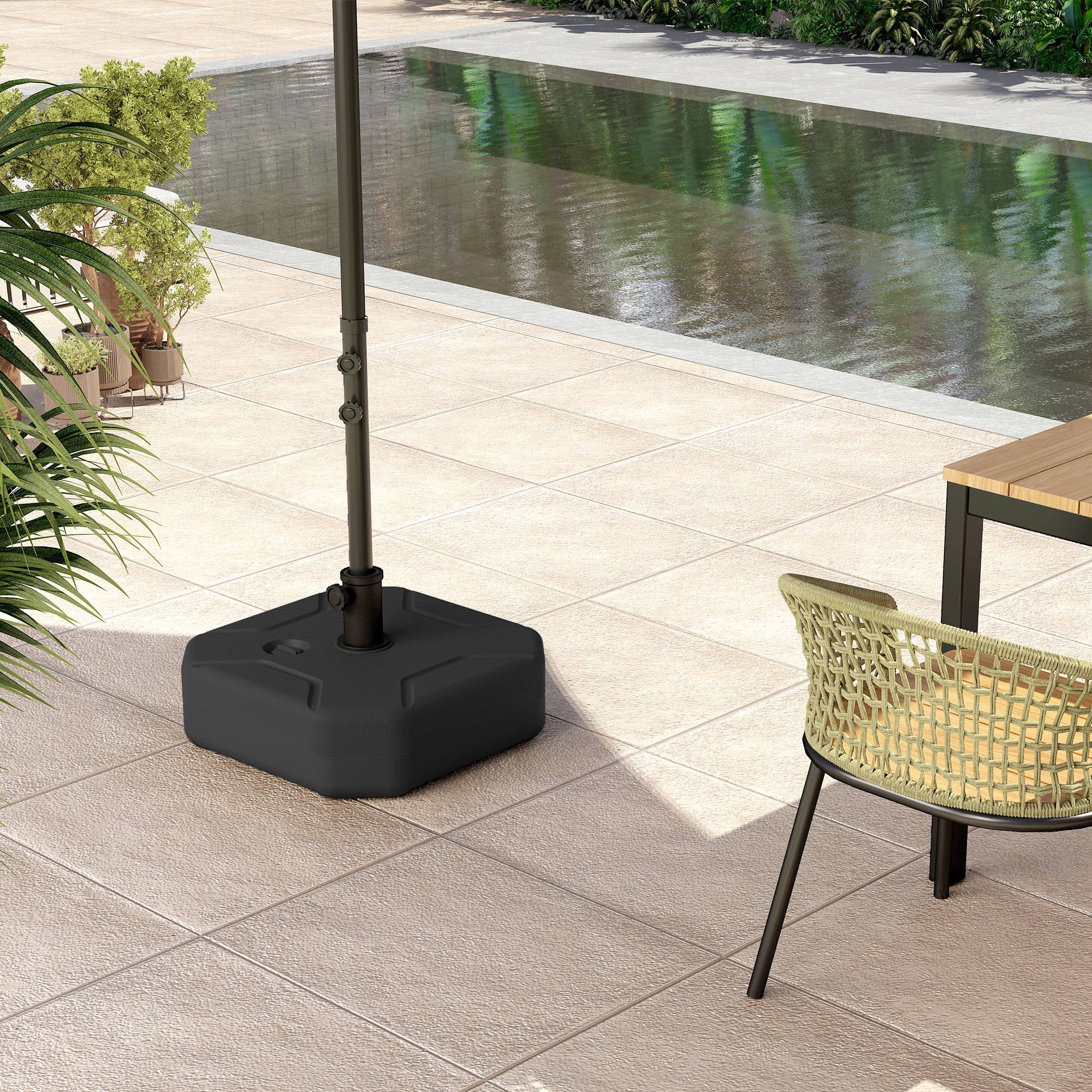 Outsunny - Pied de parasol Remplissable jusqu'à 25 kg avec Sable 20kg avec Eau - pour mât de Ø 38-48 mm - 45 x 45 x 25 cm - noir - Outsunny - Image 4