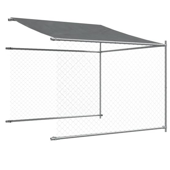 Parc pour Chien en Acier Galvanisé avec Toit pour Jardin Gris 4x2x2m – ComfortXL Outdoor Living - Image 8