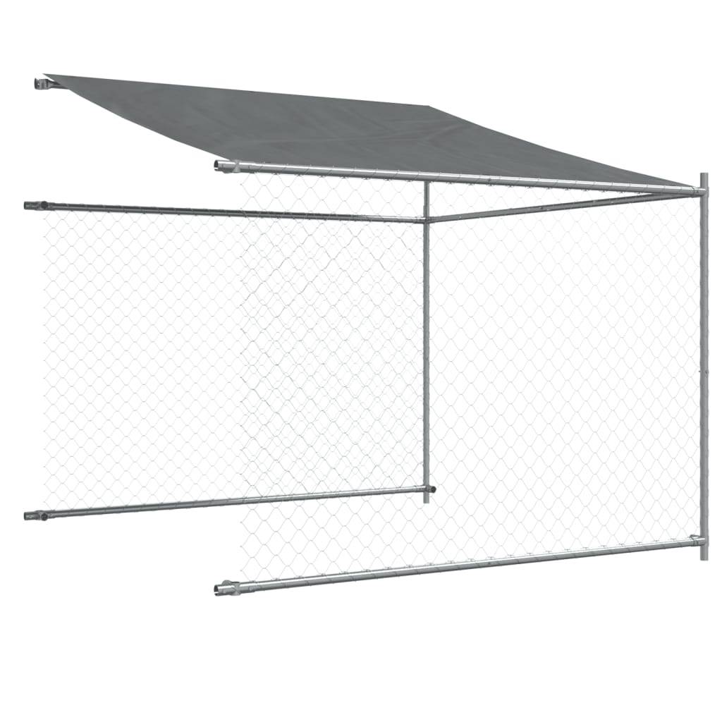 Parc pour Chien en Acier Galvanisé avec Toit pour Jardin Gris 4x2x2m – ComfortXL Outdoor Living - Image 8