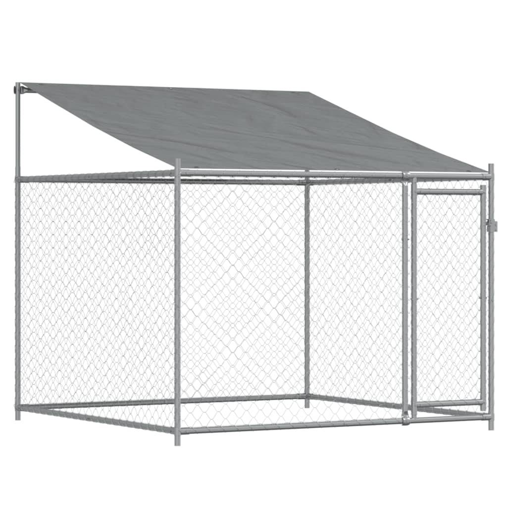 Parc pour Chien en Acier Galvanisé avec Toit pour Jardin Gris 4x2x2m – ComfortXL Outdoor Living - Image 7