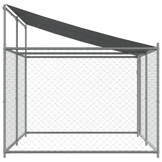 Parc pour Chien en Acier Galvanisé avec Toit pour Jardin Gris 4x2x2m – ComfortXL Outdoor Living - Image 5