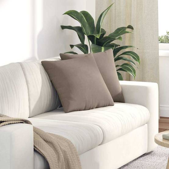 Coussin monobloc fibre de polyester taupe 45 x 45 x 18 cm - Prolenta premium p323.6 - Image 2