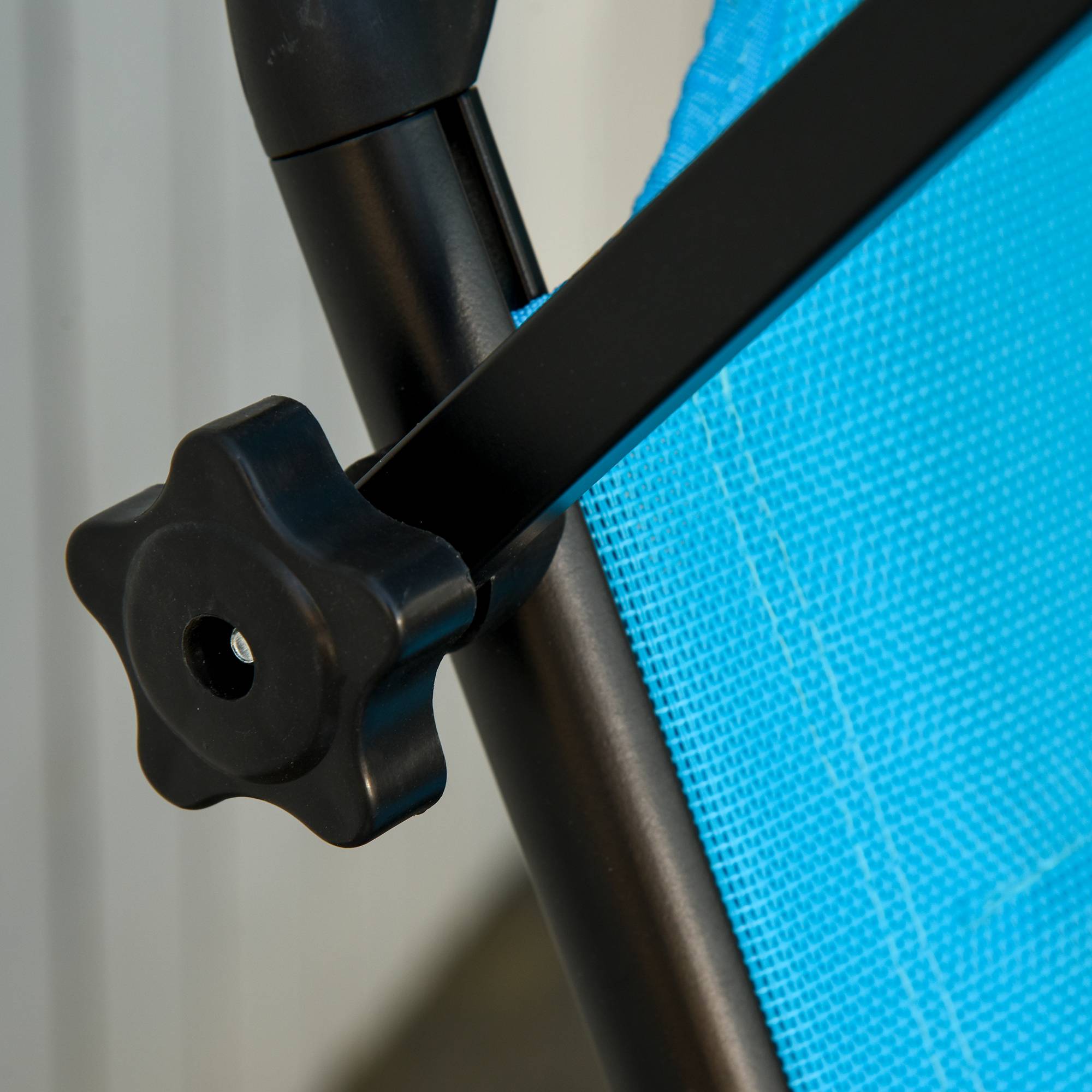 Outsunny - Bain de soleil transat pliable grand confort dossier pare-soleil réglables multi-positions alu. textilène bleu - Outsunny - Imagen 9